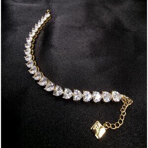 Park Lane Limited Edition Gold-Tone Bracelet With Heart-Cut Crystals & Adjustabl
